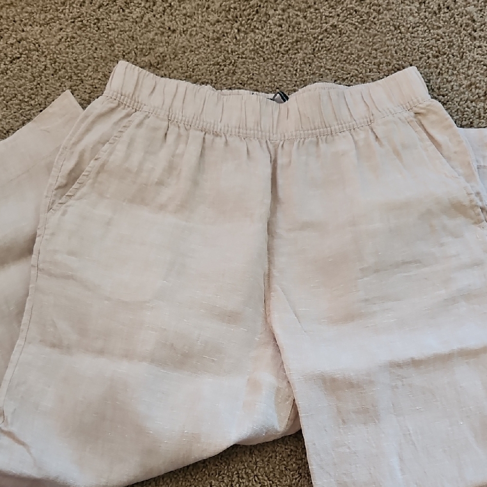 Tahari Soft Beige Linen Pants